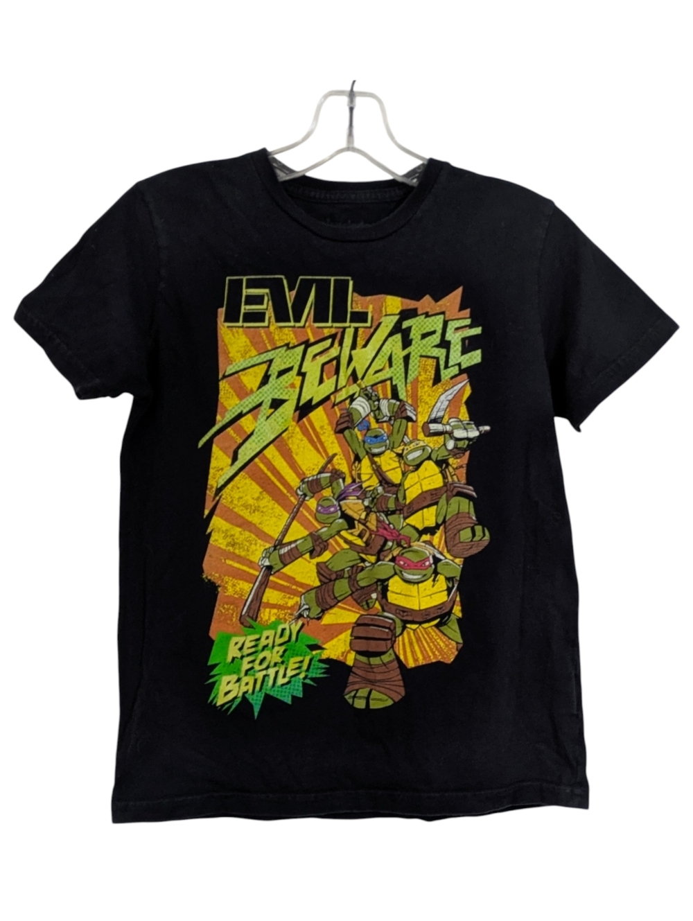 TMNT Evil Beware Ready For Battle Tee - Size Medium Boys - Teenage Mutant Ninja